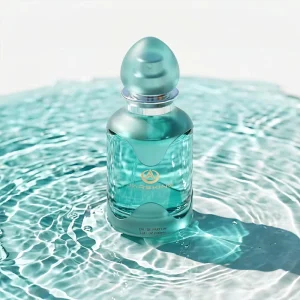 Glacial Mint 100ml Perfume Bottle Frosted Teal Glass for Crisp Oceanic Scents