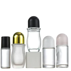 Glass Body Oil Bottles Roll on Deodorant and Perfume 30ml 50ml Screen Printed Cosmetic Packaging
