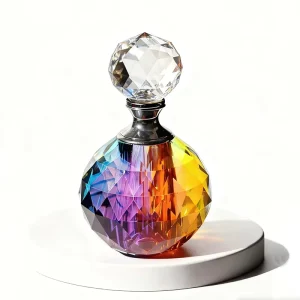 Glass Crystal Water Bottle with Changeable Healing Crystal Perfume Floral Fresh Scent Long Lasting Fragrance