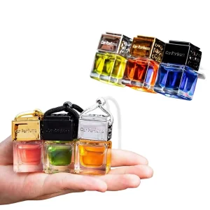 Glass Hanging Car Perfume Pendant Air Vent Essential Oil Aromatherapy Deodorizer Long Lasting Light Fragrance