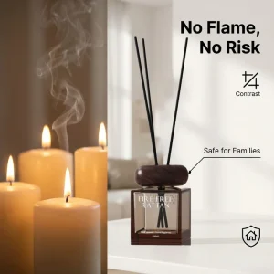 Glass Reed Diffuser Luxury Lasting Fragrance Natural Essential Oil Gift Set 160ml Reed Diffuser for Kitchen and Bedroom