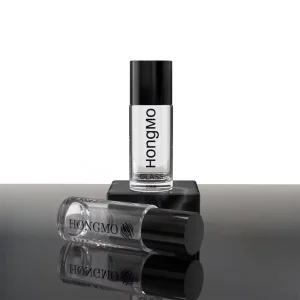 Glass Round Cylinder Perfume Spray Roll on Bottle Black Plastic Cap and Roller Glass Roll on Oil Perfume Bottle
