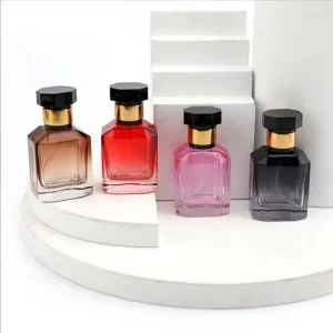 Gradient Color Cosmetic Perfume Bottle 30ml Portable Refillable Empty Sealed Press Spray Glass Bottle