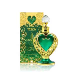 Green Heartbeat Arabian Perfume Oil 15ml Premium Scent with Exquisite Gold Filigree Heart Bottle Non alcoholic Dubai Fragrance