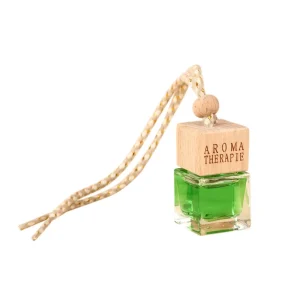 Hanging Car Air Freshener Wood Cap Glass Diffuser Rearview Mirror Pendant Car Perfume Liquid Cologne