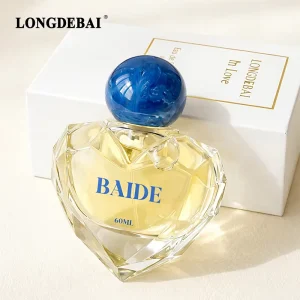 Heart Shape Unisex Perfume Glass Bottle 50ML 60ML 100ML Crimp Empty Perfume Bottle With Resin Cap