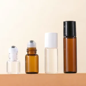 Helun Packaging Empty 1ml 2ml 3ml 5ml Tube Amber Clear Fragrance Perfume Oil Essential Oil Attar Glass Roll on Bottle