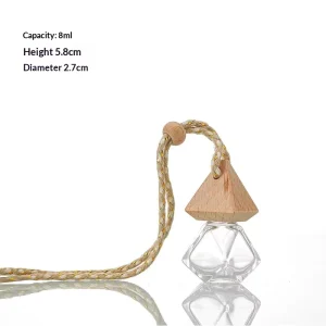 Hexagon Car Glass Perfume Bottle Transparent Lanyard Aromatherapy Air Conditioning Air Outlet Clip Fire-free Empty Bottle