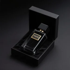 High End Custom Empty Glass Perfume Bottle 50ml Luxury Men’s Perfume Bottle 100ml Crimp square Black Perfume Bottle with Box