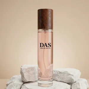High End Luxury 30ml 50ml Slender Cylinder Empty Glass Perfume Spray Bottle Matte Finish Engraving Option Natural Dark Wood Cap