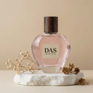 High Quality 50ml 100ml Vintage Custom Perfume Bottle with Dark Real Wood Cap for Natural Brands