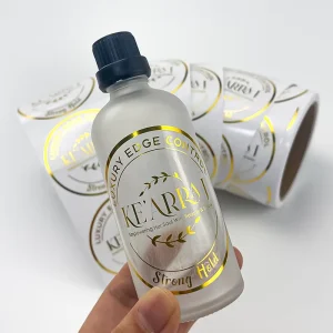 High Quality Brand Business Logo Sticker Printing Waterproof Clear Transparent Silver Foil Gold Foil Roll Label Stickers Custom