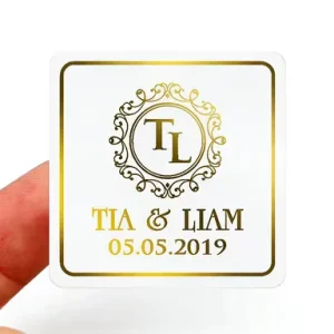 High Quality Custom Printing Waterproof Clear Vinyl Gold Foil Stamping Sticker Cosmetics Private Labels for Cosmetic Bottles