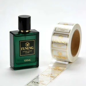High Quality Custom Printing Waterproof Vinyl Stickers Clear Gold Foil Stickers Packaging Labels for Perfume Bottles