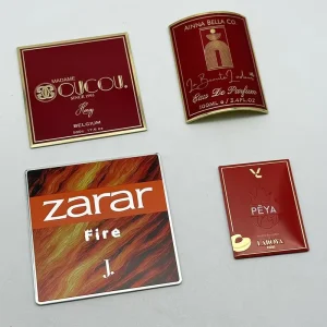 High Quality Custom Private Labels Embossed Logo Self Adhesive Aluminum Labels Cosmetic Packaging Perfume Labels