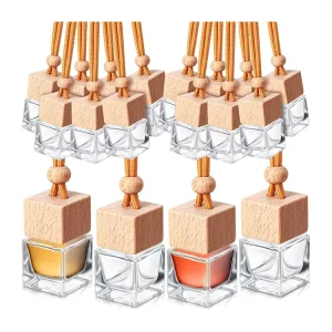 High Quality Empty 8ml 10ml 11ml 12ml Bottle Hanging Diffuse Car Perfume Bottle With Wooden Lid