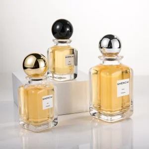 High Quality Rectangular Clear Glass 30ml 50ml 100ml Perfume Bottle with Gift Box Pump Spray Plastic Lid