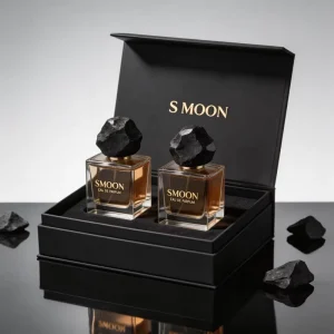 High Quality Square Empty Perfume Bottle 50 Ml Natural Stone Marble Perfume Caps Perfume Bottle with Box Packaging