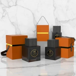 High Quality Square OEM Glass Parfum Bottle with Box Packaging Set 50ml Perfume Spray Bottle Fine Mist Atomizer