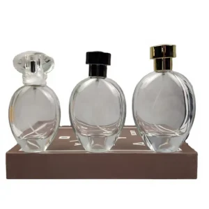 High end Extra flint Glass Clear Perfume Bottles Thick Bottom 30ml 50ml 75ml 100ml with Spray Pump Lids for Perfume Fragrance