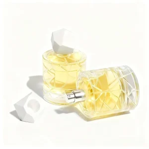 High end Luxurious Round Perfume Bottle 50 ml or 100 Ml with the Option to Install a Metal Label for a Custom Perfume Box