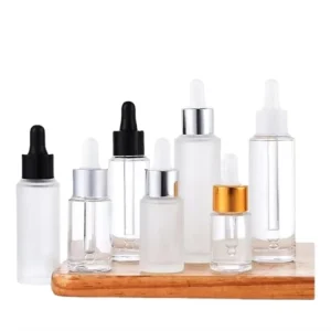 High quality Customized 20ml Transparent Matte Fine Height Dripper Essential Oil 30 50ml Glass Essence Bottle