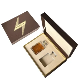 Hollow out Craft Men’s Perfume Gift Set with Element Cutout Logo Luxury Flip Open Gift Box Made by Textured Paper P2144