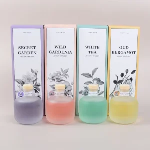 Home Aromatherapy 100ML Glass Bottle Fruity Scent Perfume Essential Oil Diffuser with Reed Diffuser