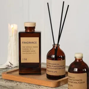 Home Decor 50ml 100ml 150ml Aroma Diffusers Glass Bottle Fragrance Reed Diffuser Bottle With Box Packaging logo