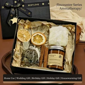 Home Decoration Black Box Reed Diffuser Soy Candle Gift Box Set Long lasting Fragrance Handcrafted Sulfate Free Alcohol Free