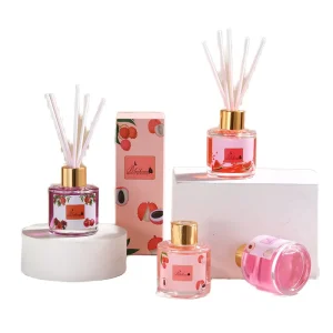 Home Fragrance 50ML BPA Free Handcrafted Glass Bottle Alcohol Free Fashion Fruity Scent Perfume Diffuser Reed Diffuser Sets