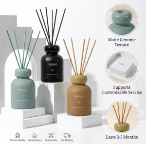HomeFlower 150ml Ceramic Fragrance Essential Oil Indoor Perfume Home Bedroom Durable Toilet Deodorant Reed Diffuser