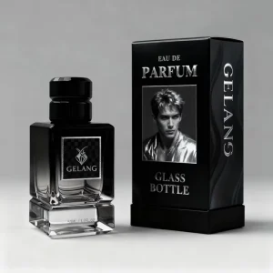 In Stock Luxury Perfume Bottle 50ML Thick Glass Perfume Bottle Black Square Perfume Bottle with Box