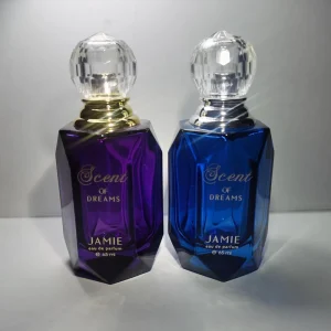 KRJ-GC343 Unisex Fashion Perfume Glass Bottle Spherical Lid Thick Bottom Rhombus Screen Pump Sprayer