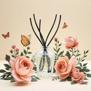 Lamp F Luxury Custom Engraving Carving Fragrance Reed Diffuser Aromatherapy Oil Perfume Glass Bottles Flat Aroma Cork