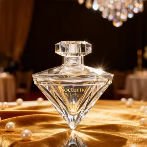 Large Transparent Gem Glass Perfume Bottle 70ml Capacity Pump Cap Moisturizing Spray Container for Cosmetics for Packing