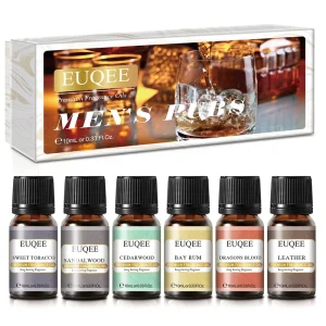 Leather Scent Man Relax Perfume Fragrance Oil Rum Sweet Tobacco Organic Fragrance Oil Gift Set 6 Pack Aroma Diffuser