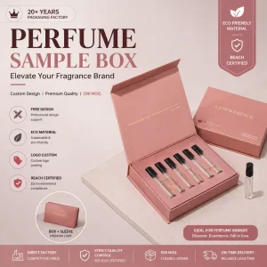 Lionwrapack Custom Perfume Sample Box Luxury Fragrance Discovery Set Packaging 5 Slot Gift Box