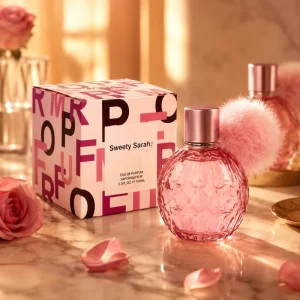 Long Lasting 100ml Women Perfume Pink Round Bottle with Pom Pom Elegant Sweet Fragrance Middle East Lady Scent EDP