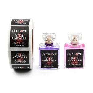 Low MOQ Roll Synthetic Paper Perfume Label Custom Logo Waterproof Oil Proof Fragrance Bottle Sticker Private Label Print
