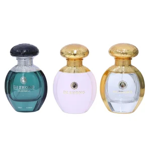 Luxury 100ml Gold Glass Spray Perfume Bottle with Pump Sprayer Screen Printed Empty Cosmetic for Perfume