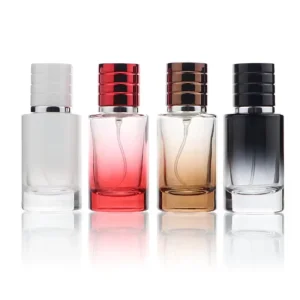 Luxury 100ml Square Crimp Glass Perfume Bottle Empty with Matte Finish and Screw Cap for Face Cream Fragrance Sprays Gradient