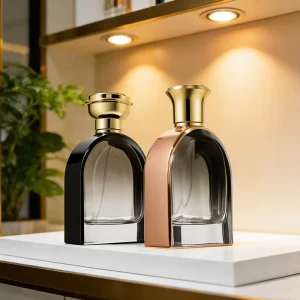 Luxury 100ml Unisex Glass Flat Customize Empty Perfume Bottle with Pump Sprayer for Fragrance