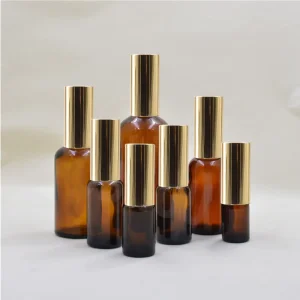 Luxury 15ml 20ml 30ml 50ml 100ml Perfume Glass Spray Bottle Amber Bottle with Mist Gold Spray