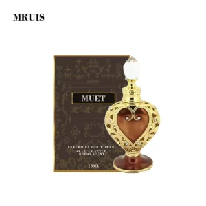 Luxury 15ml Glass Dropper Bottle Screw Cap Dubai Arabic Heart-Shape Essential Oil for Skin Care Travel Sets Perfume Mini