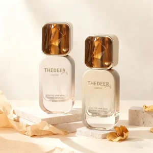 Luxury 1oz Gold Gradient Serum Pump Bottle 30ml Rectangle Glass Mist Spray Bottle with Rhinestone Cap