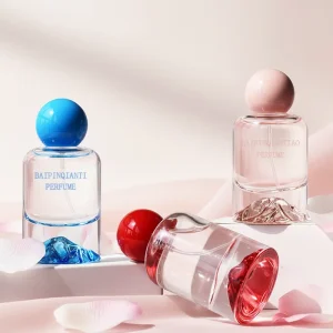 Luxury 30ml 50ml 100ml Empty Unique Design Mountain Bottom Round Glass Perfume Bottle Magnetic Box Screen Printing Pump Sprayer