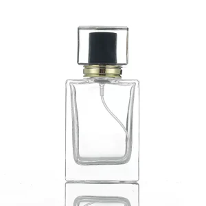 Luxury 30ml 50ml Flat Shoulder Glass Perfume Bottle Empty Glass Perfume Bottle