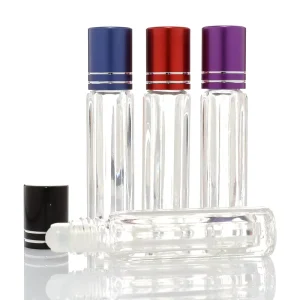 Luxury 3ml Roll on Refillable Perfume Glass Bottle Portable 3ml Glass Perfume Bottle Roll on With Glass Roller Ball