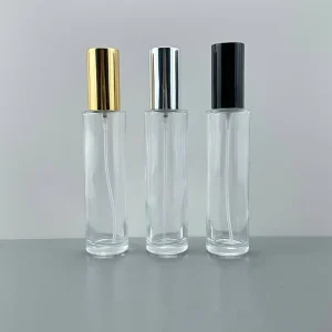 Luxury 50ml Dubai Perfume Oil Bottle Empty Clear Glass Pump Sprayer Refill with Screen Printing